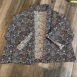 Black White Aztec Shawl Jacket